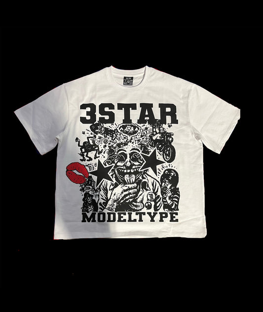 MDLTYPE OVERSIZED TEE-WHITE